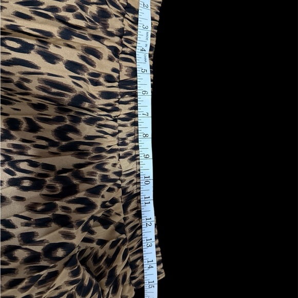 Women’s Chartou Chic Elastic High Waisted A Line Leopard Print Pleated Shirring - Picture 10 of 14